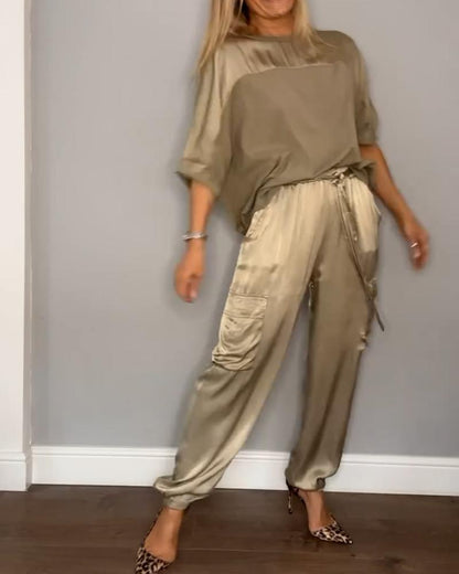 Alessandra | Women's Satin Lounge Set, Elegant Relaxed Fit, Winter