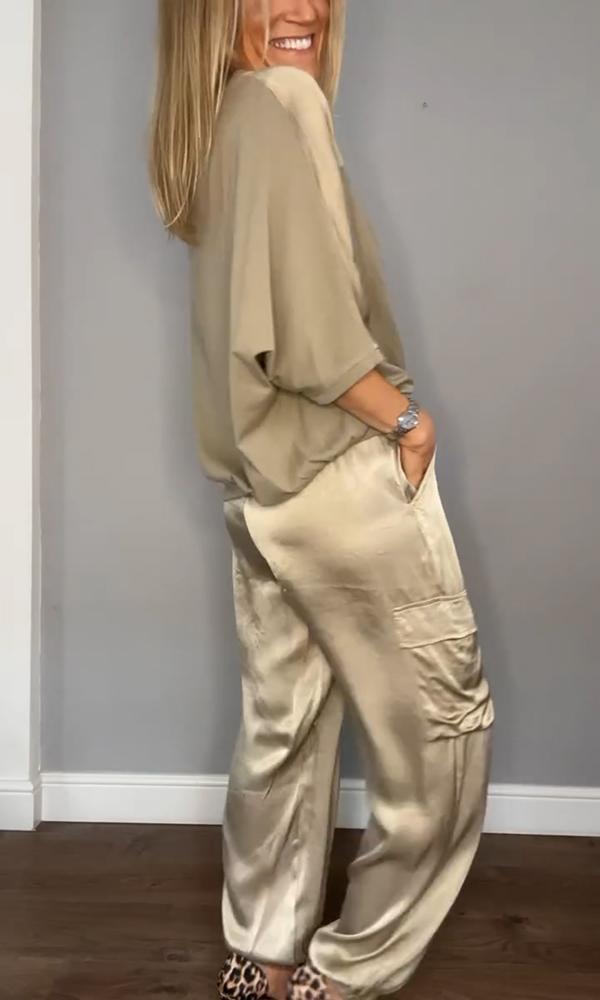 Alessandra | Women's Satin Lounge Set, Elegant Relaxed Fit, Winter