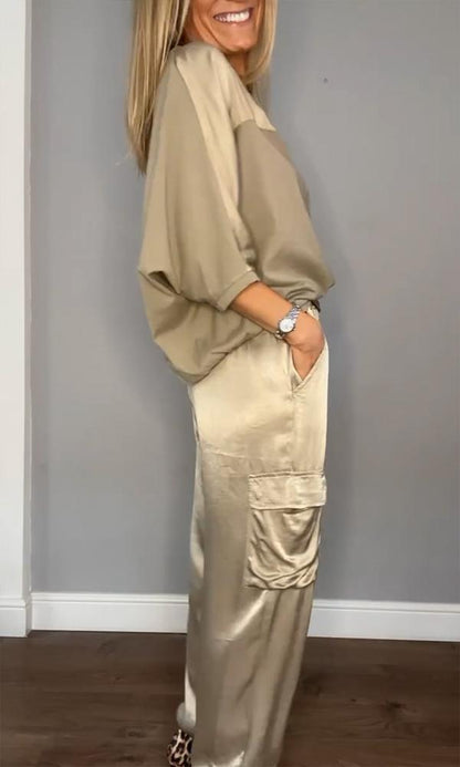 Alessandra | Women's Satin Lounge Set, Elegant Relaxed Fit, Winter