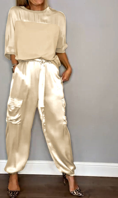 Alessandra | Women's Satin Lounge Set, Elegant Relaxed Fit, Winter