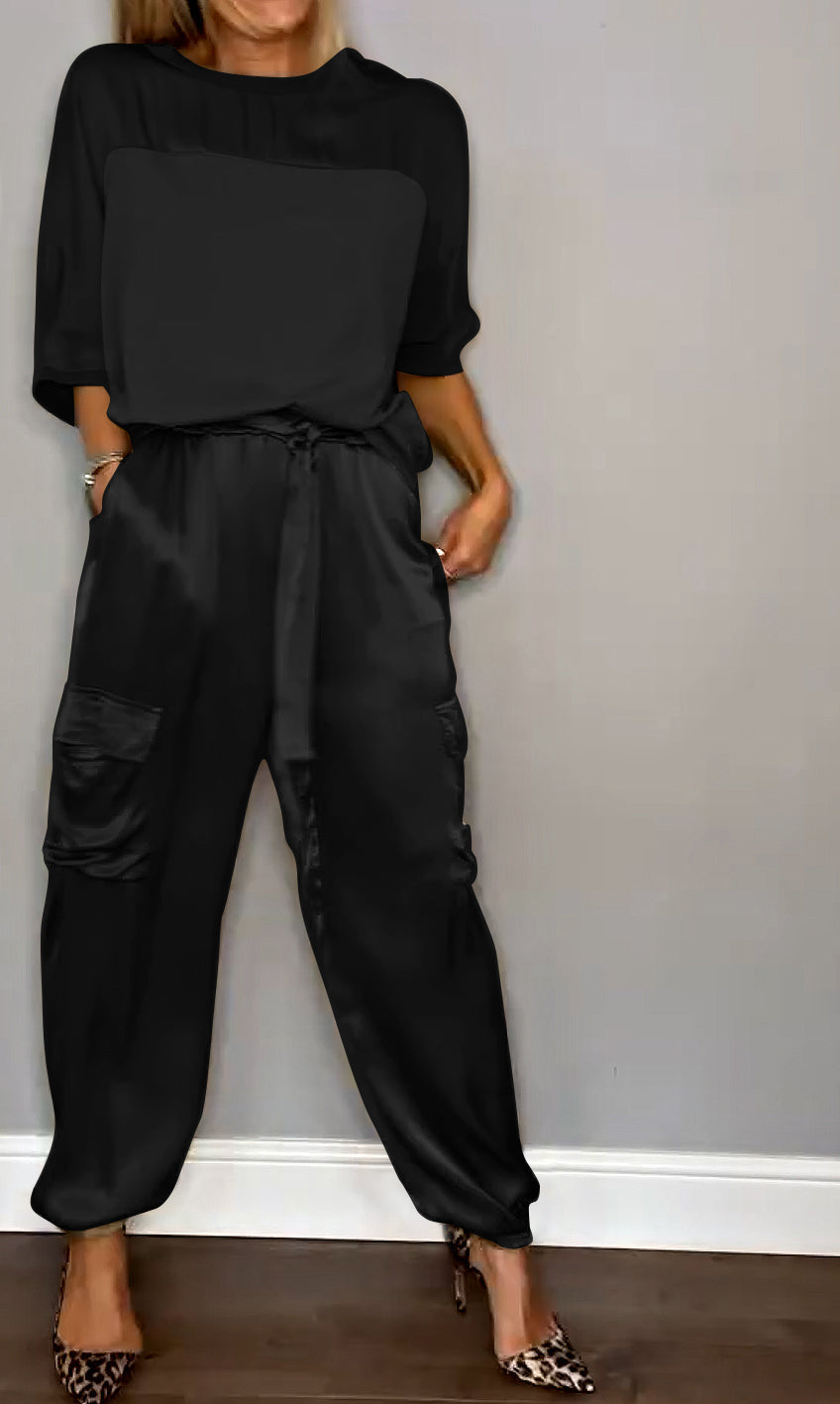 Alessandra | Women's Satin Lounge Set, Elegant Relaxed Fit, Winter