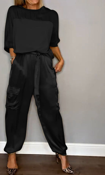 Alessandra | Women's Satin Lounge Set, Elegant Relaxed Fit, Winter