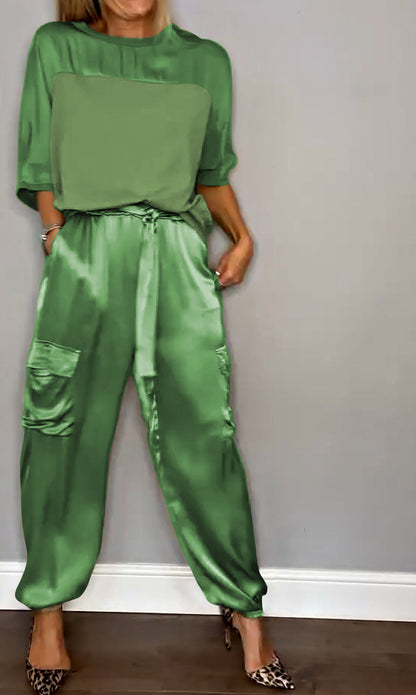 Alessandra | Women's Satin Lounge Set, Elegant Relaxed Fit, Winter