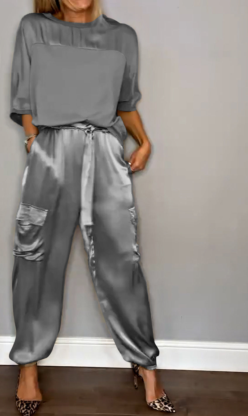 Alessandra | Women's Satin Lounge Set, Elegant Relaxed Fit, Winter