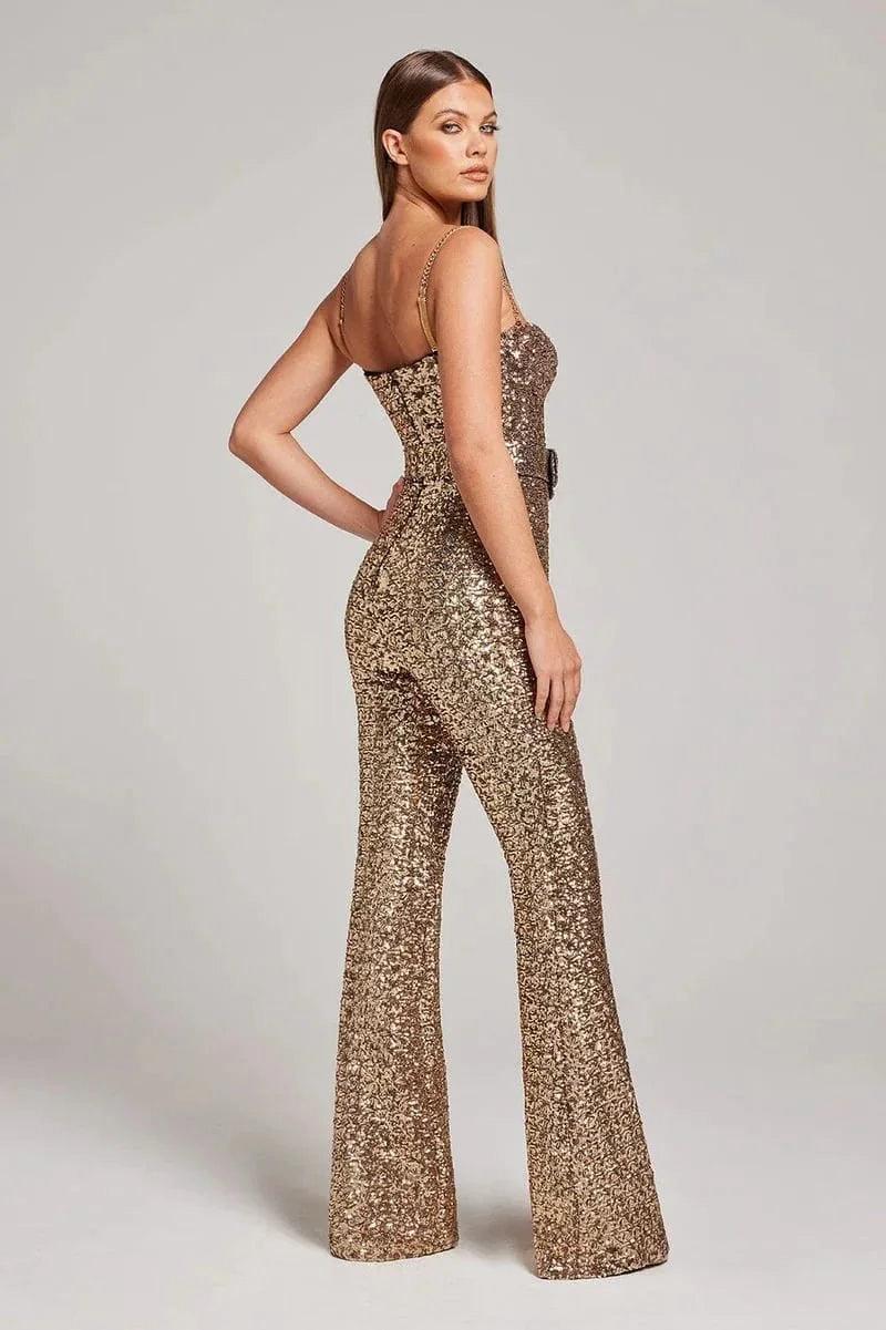 Women's Sequin Wide-Leg Jumpsuit