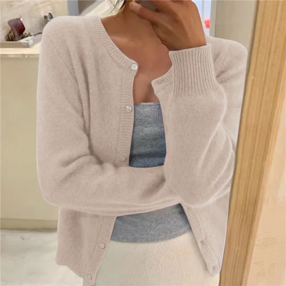 Rosie | Women's Soft Knit Cardigan, Button Front Round Neckline, Winter