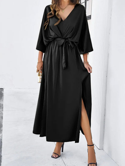 Women's Summer Maxi Dress with V Neck and Loose Fit