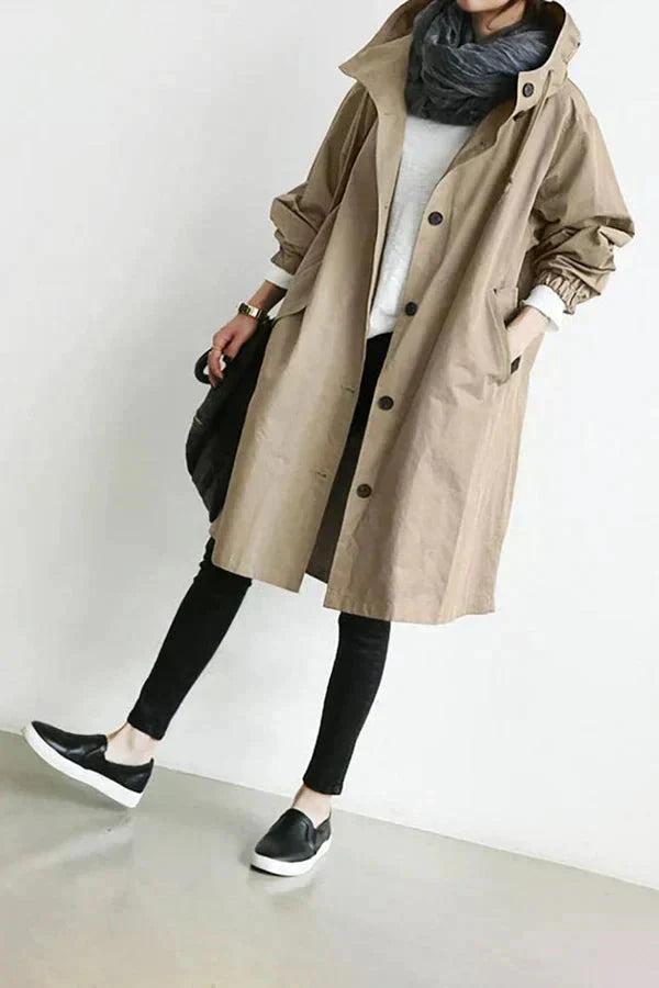 Elizabeth | Women's Waterproof Raincoat, Oversized Hood Breathable, Autumn