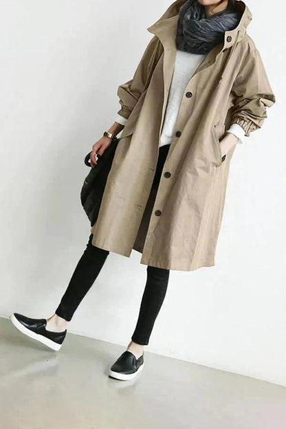 Elizabeth | Women's Waterproof Raincoat, Oversized Hood Breathable, Autumn