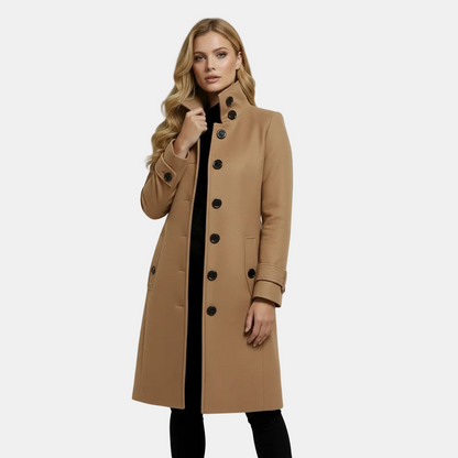 Valentina | Women's Wool Blend Trench Coat, Timeless Long Cut, Winter