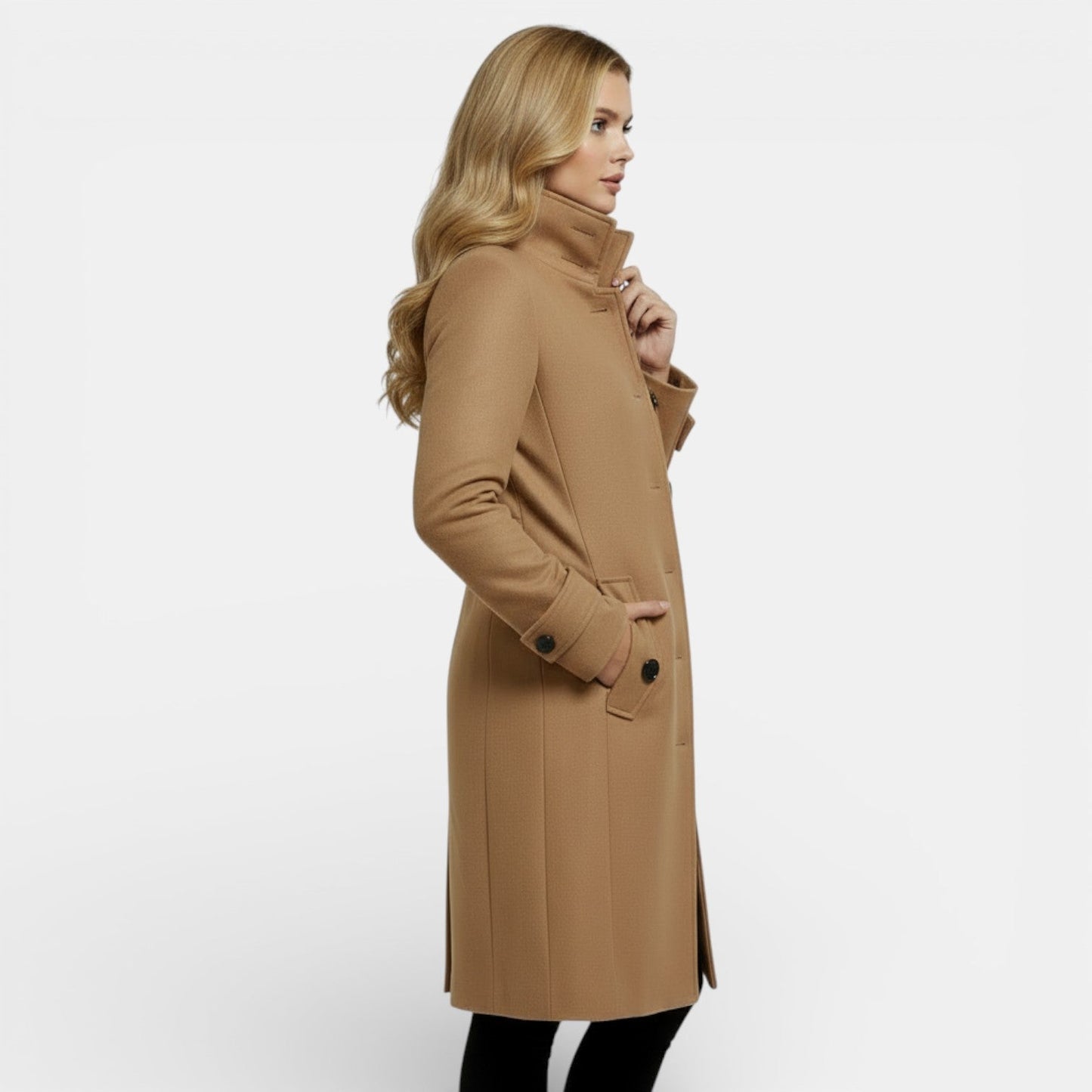 Valentina | Women's Wool Blend Trench Coat, Timeless Long Cut, Winter