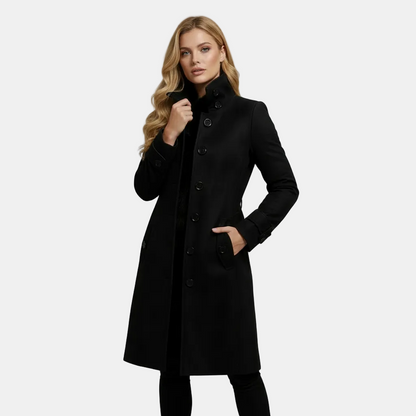 Valentina | Women's Wool Blend Trench Coat, Timeless Long Cut, Winter