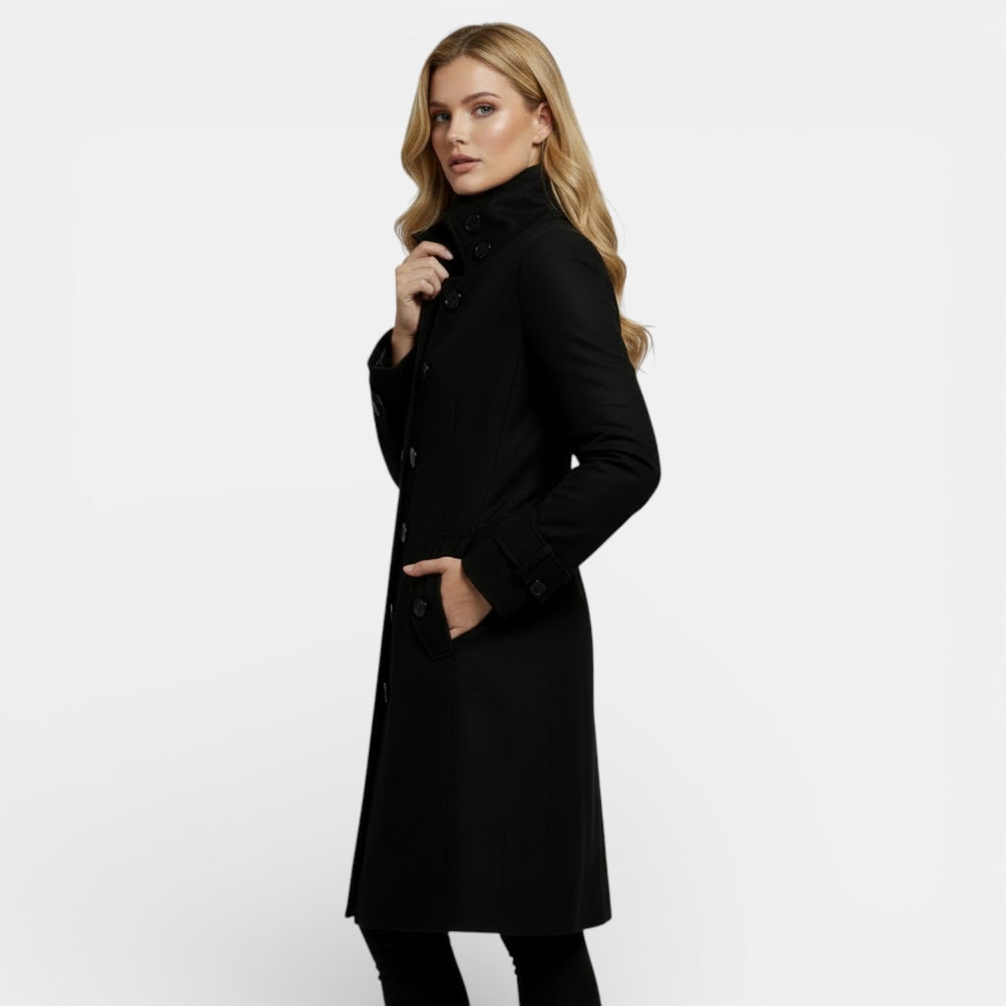 Valentina | Women's Wool Blend Trench Coat, Timeless Long Cut, Winter