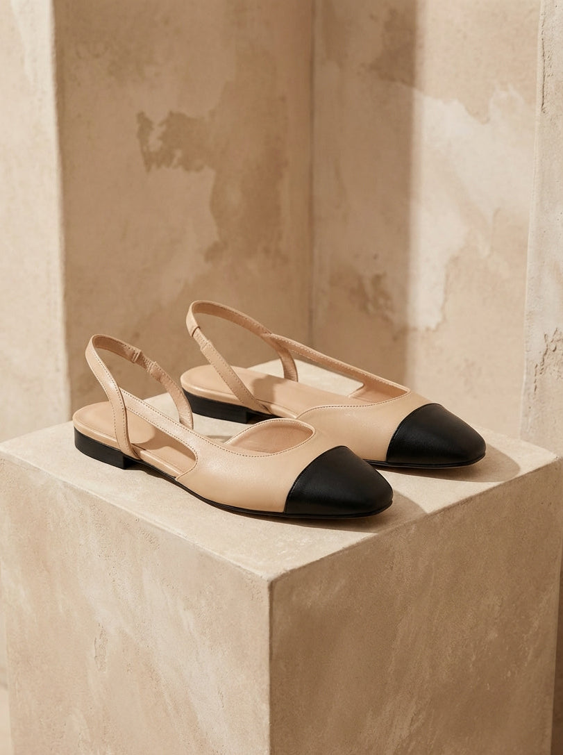 Women's Contrast Colour Ankle Strap Chunky Low Heel Shoes
