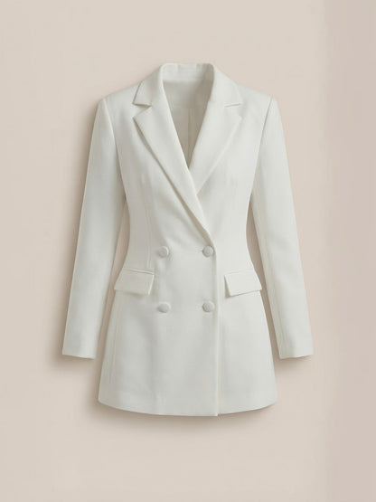 Women's Blazer Mini Dress with Button Front