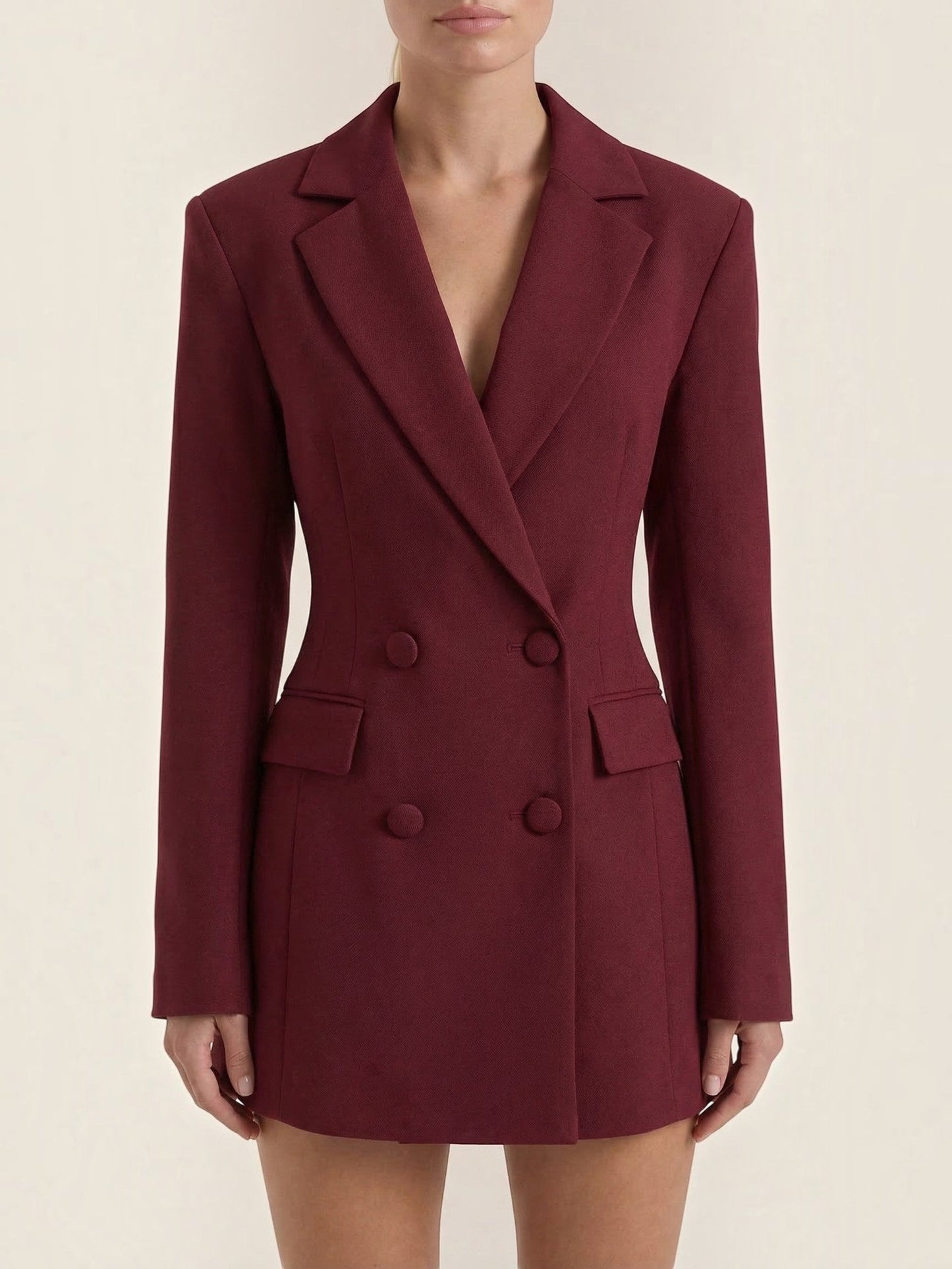 Women's Blazer Mini Dress with Button Front