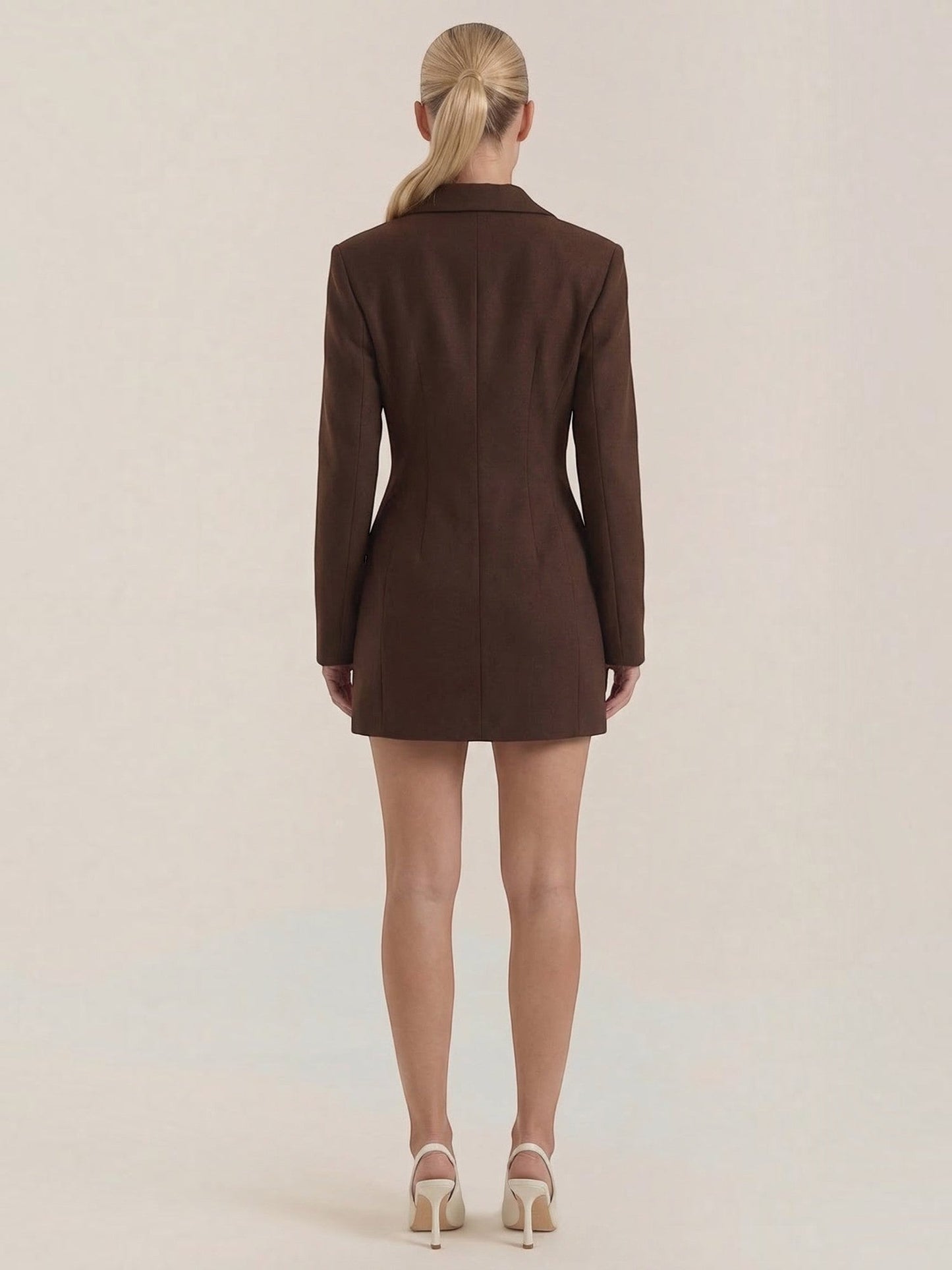 Women's Blazer Mini Dress with Button Front