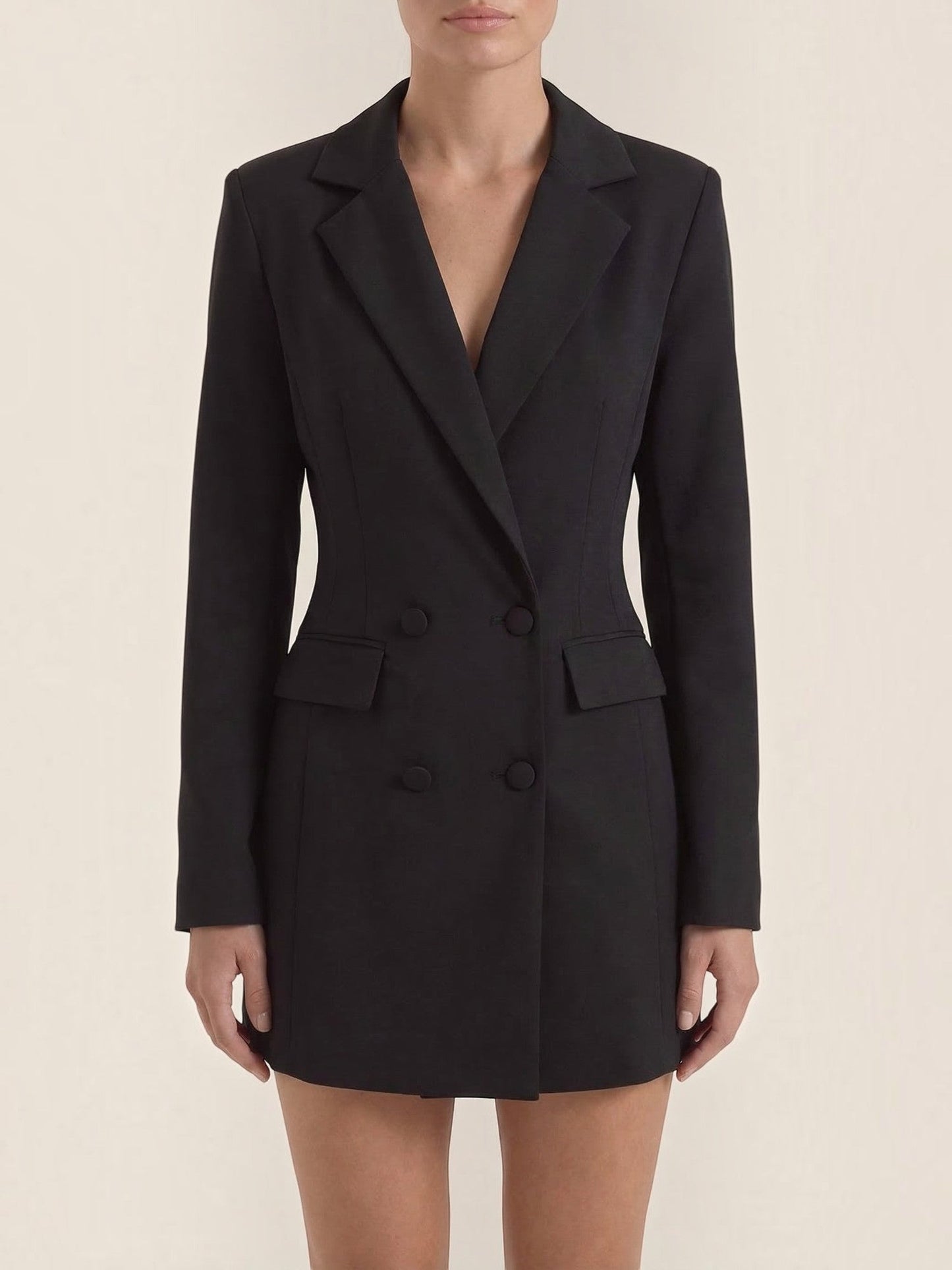 Women's Blazer Mini Dress with Button Front