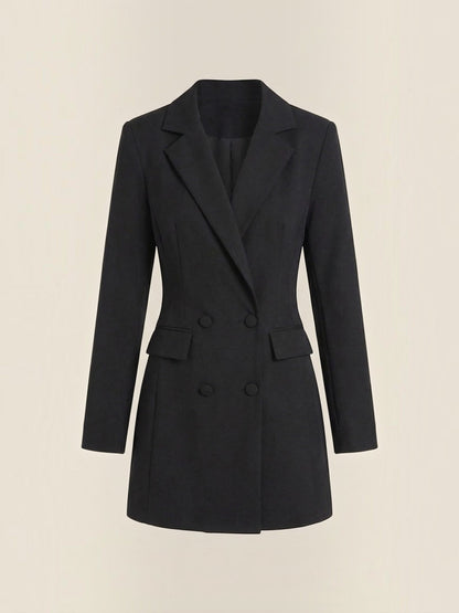 Women's Blazer Mini Dress with Button Front