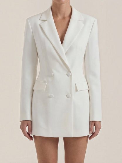 Women's Blazer Mini Dress with Button Front