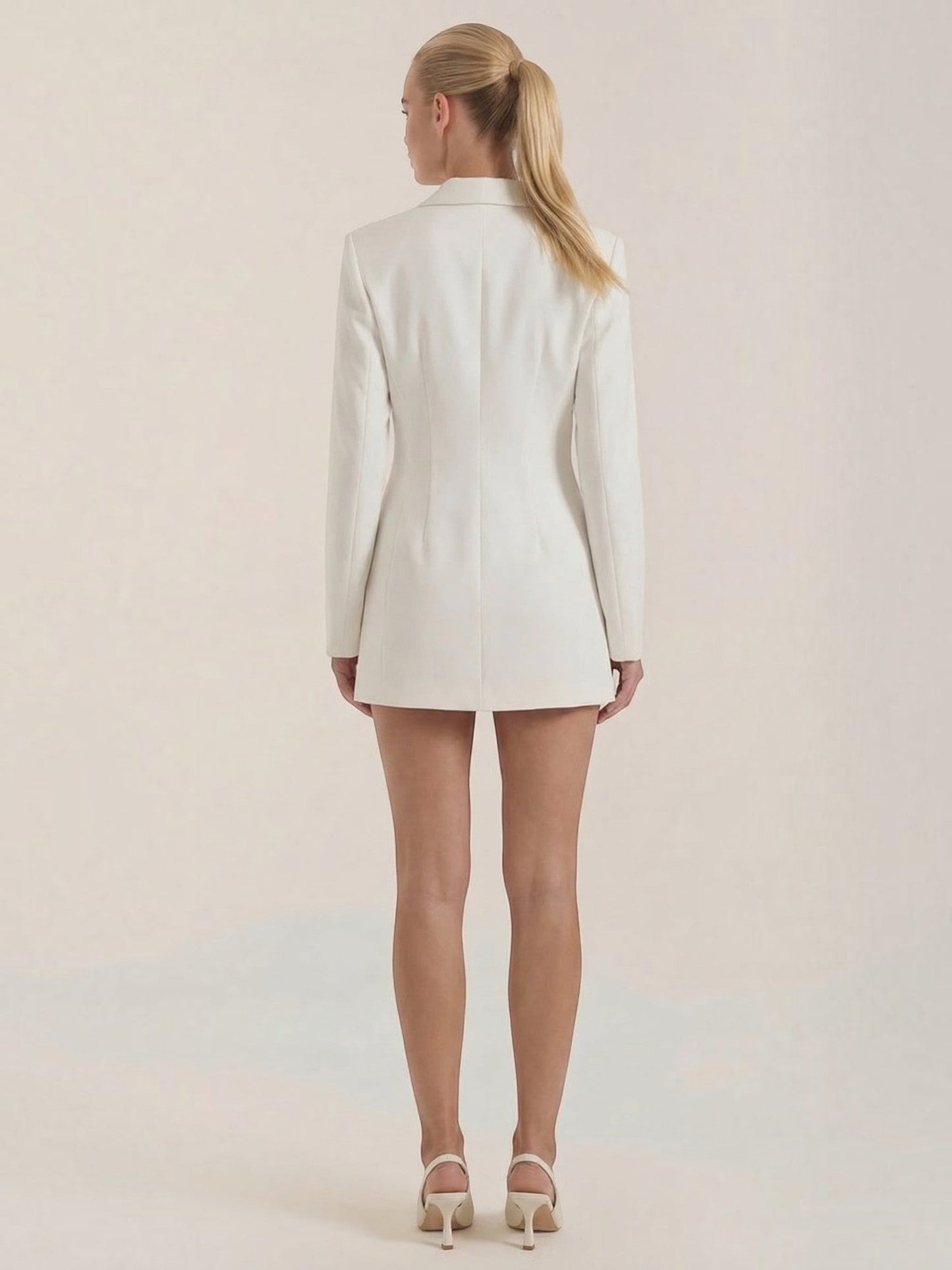 Women's Blazer Mini Dress with Button Front