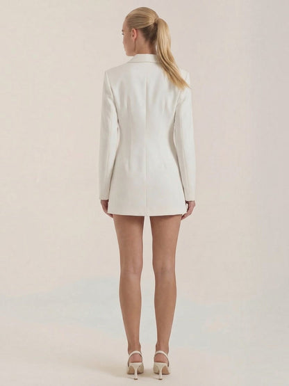 Women's Blazer Mini Dress with Button Front