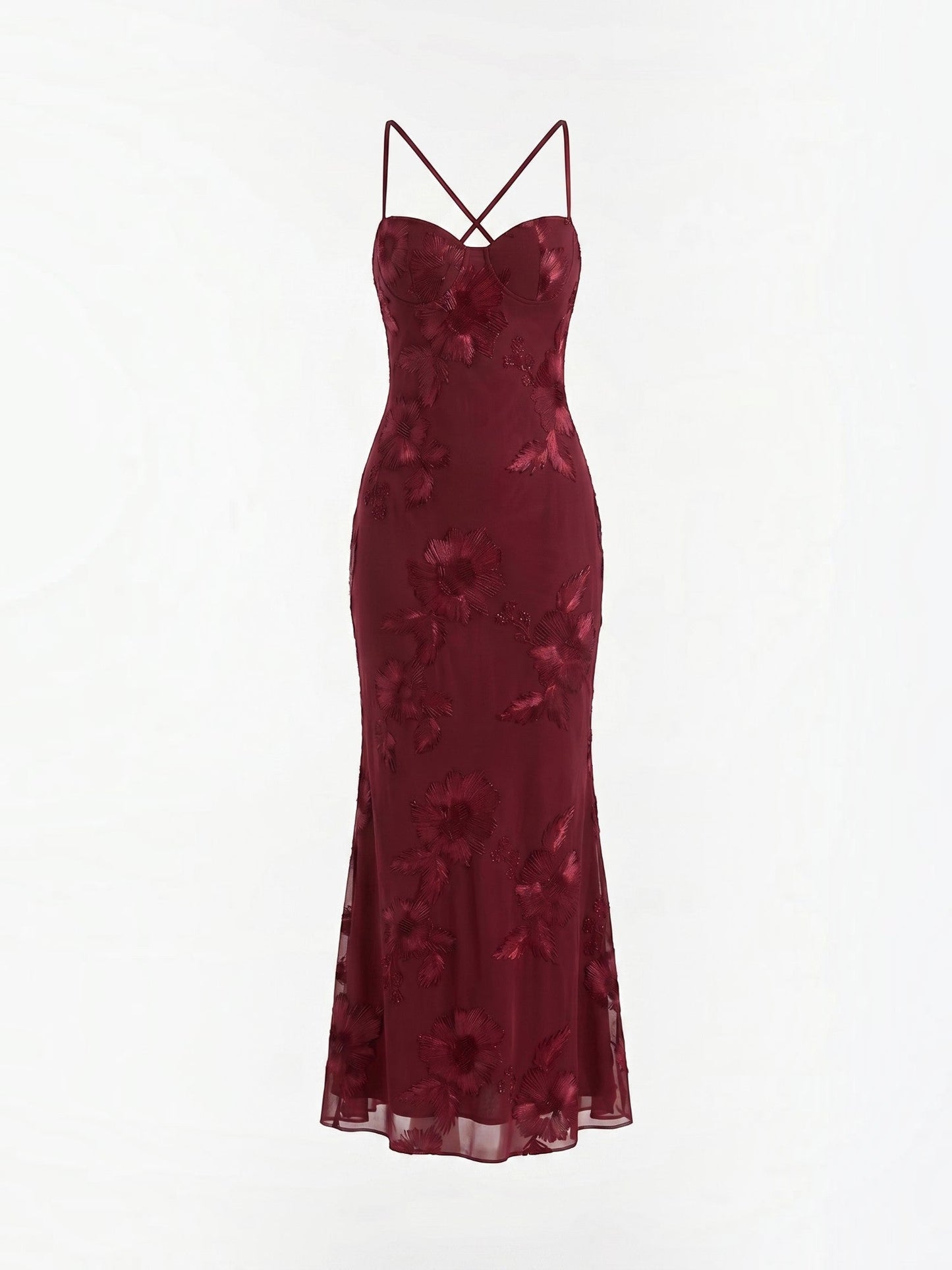 Women's Corset Maxi Evening Dress with Floral Print