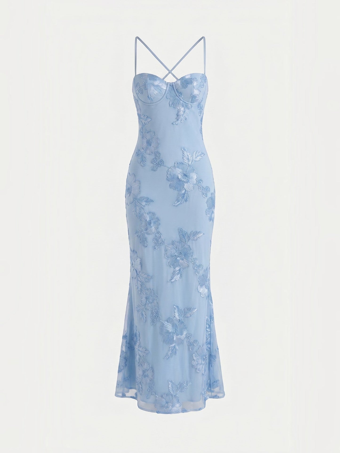 Women's Corset Maxi Evening Dress with Floral Print