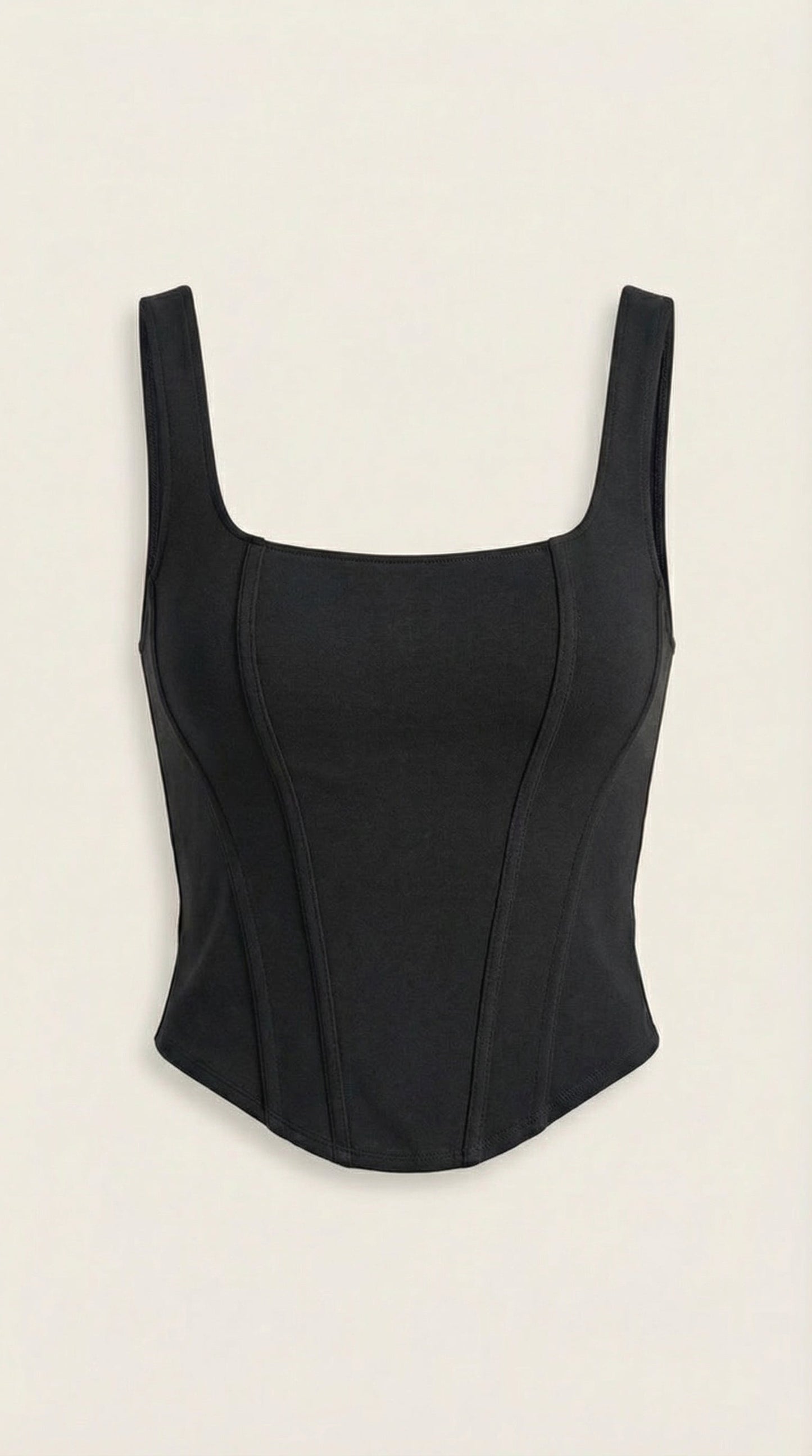 Women's Corset-Inspired Top with Square Neckline and Wide Straps