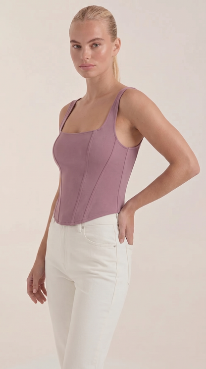 Women's Corset-Inspired Top with Square Neckline and Wide Straps