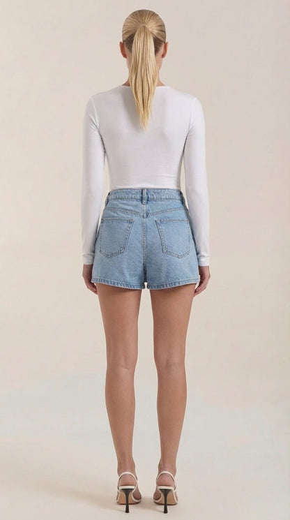 Women's Denim Wrap Mini Skirt