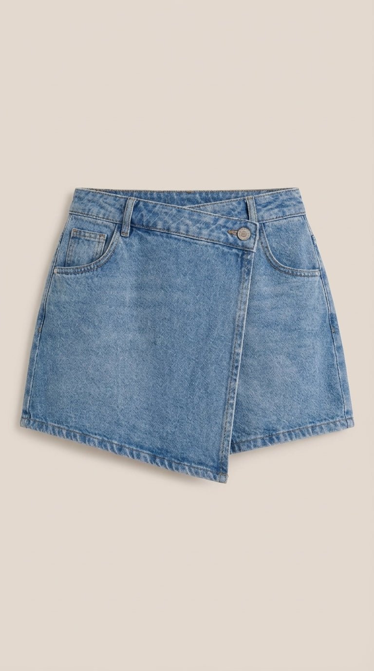 Women's Denim Wrap Mini Skirt