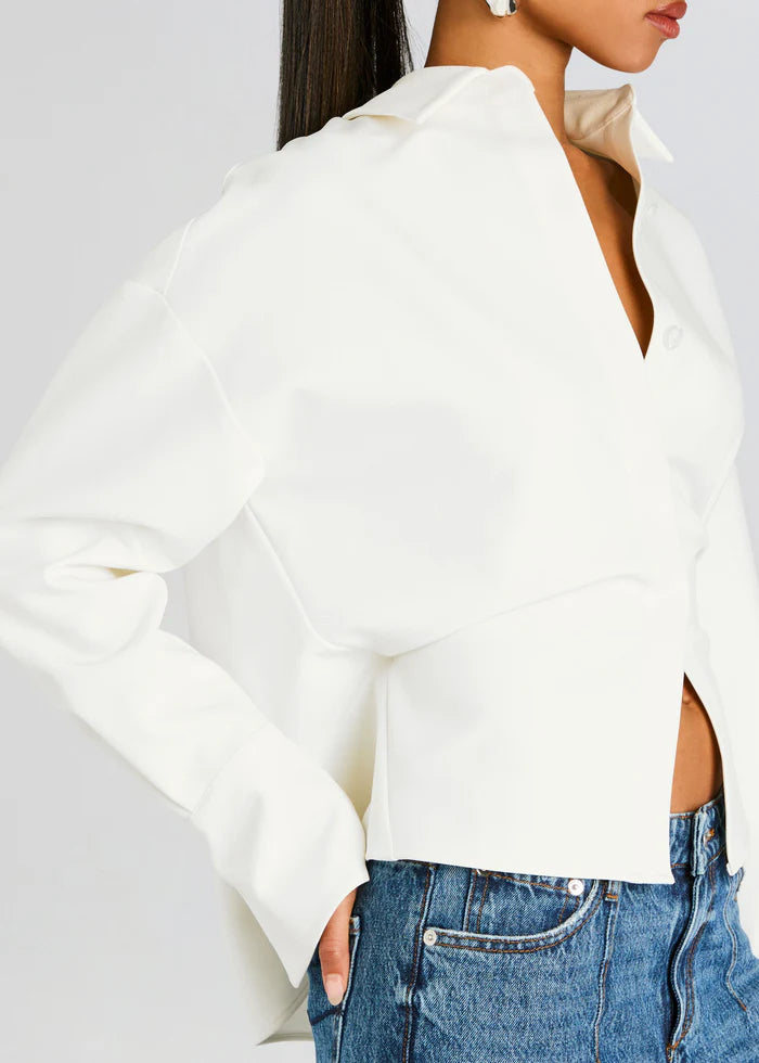Women's Draped Button Down Shirt