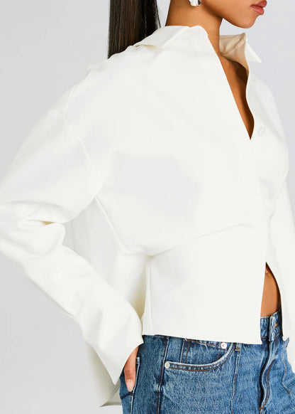 Women's Draped Button Down Shirt