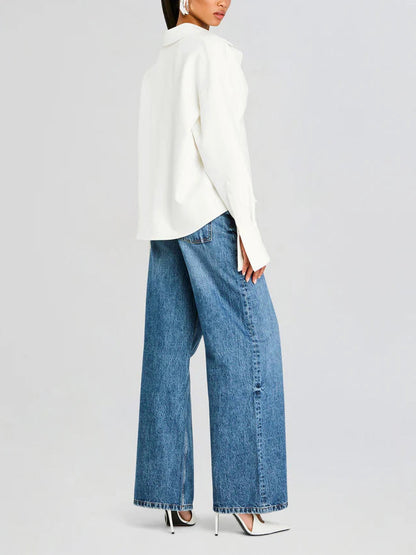 Women's Draped Button Down Shirt