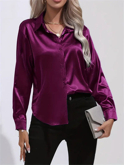Women's Elegant Satin Blouse for Women
