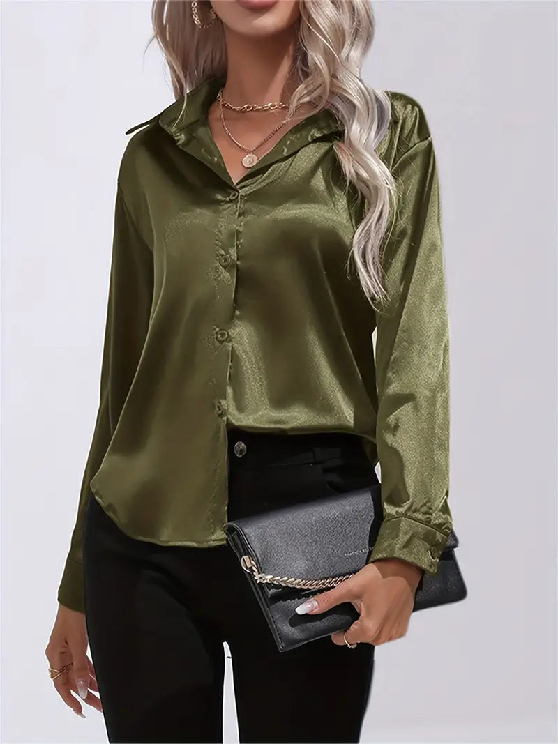 Women's Elegant Satin Blouse for Women