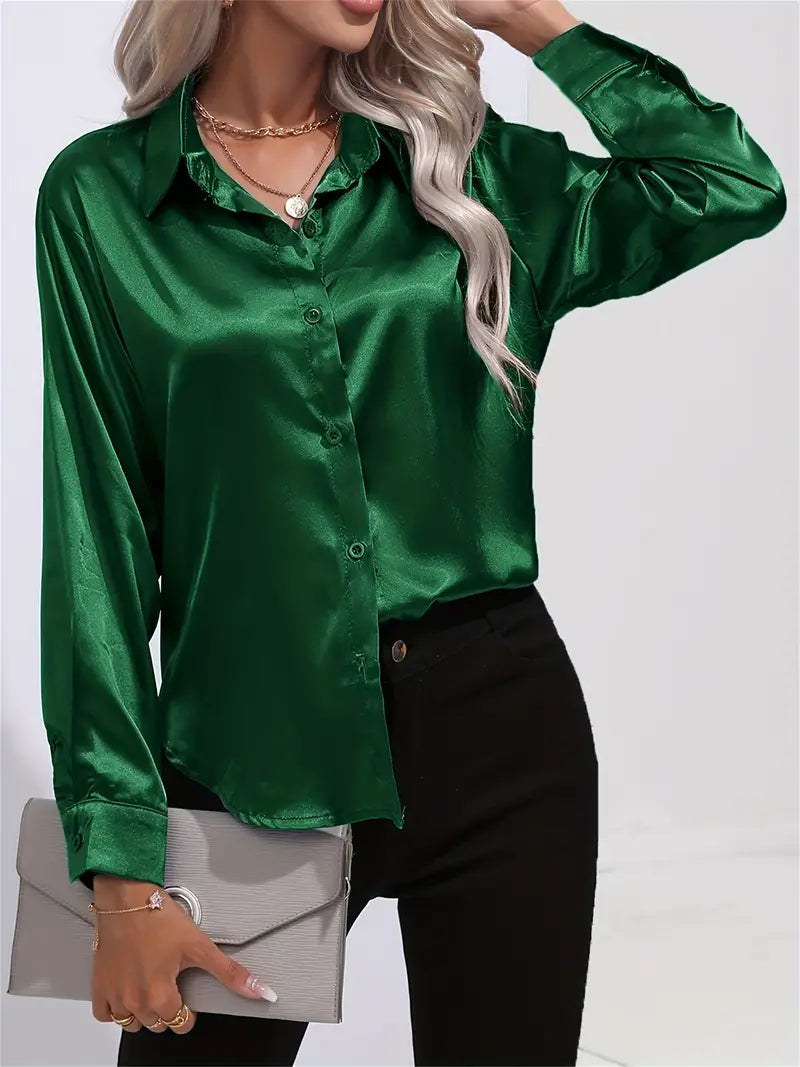 Women's Elegant Satin Blouse for Women
