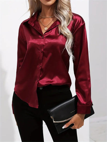 Women's Elegant Satin Blouse for Women