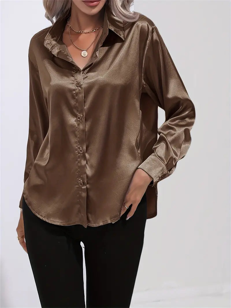 Women's Elegant Satin Blouse for Women