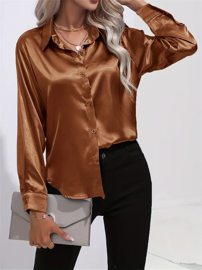 Women's Elegant Satin Blouse for Women