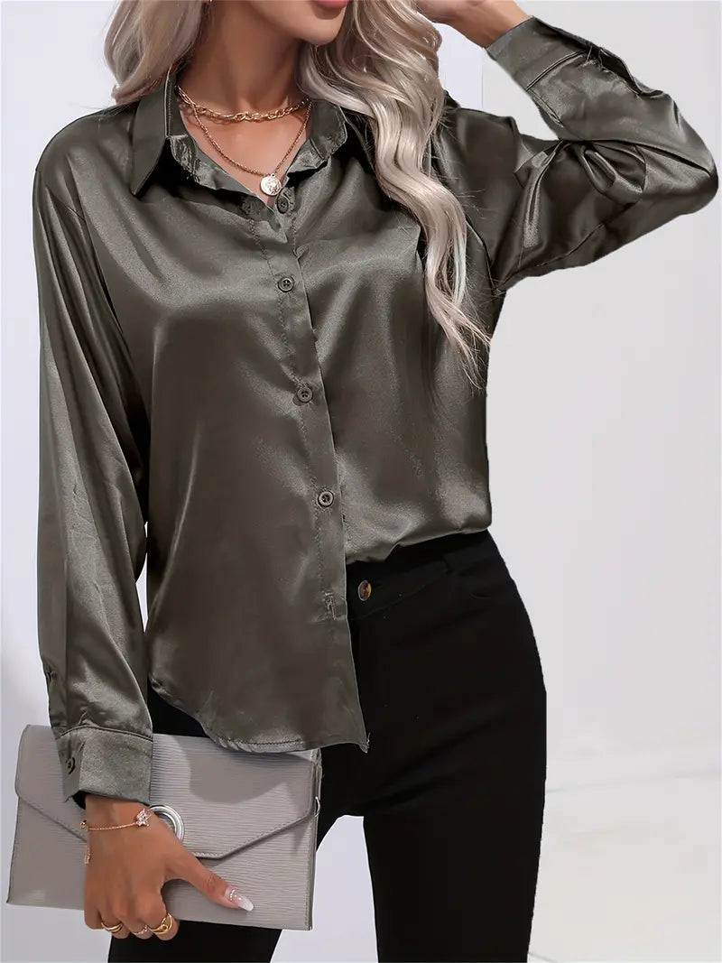 Women's Elegant Satin Blouse for Women