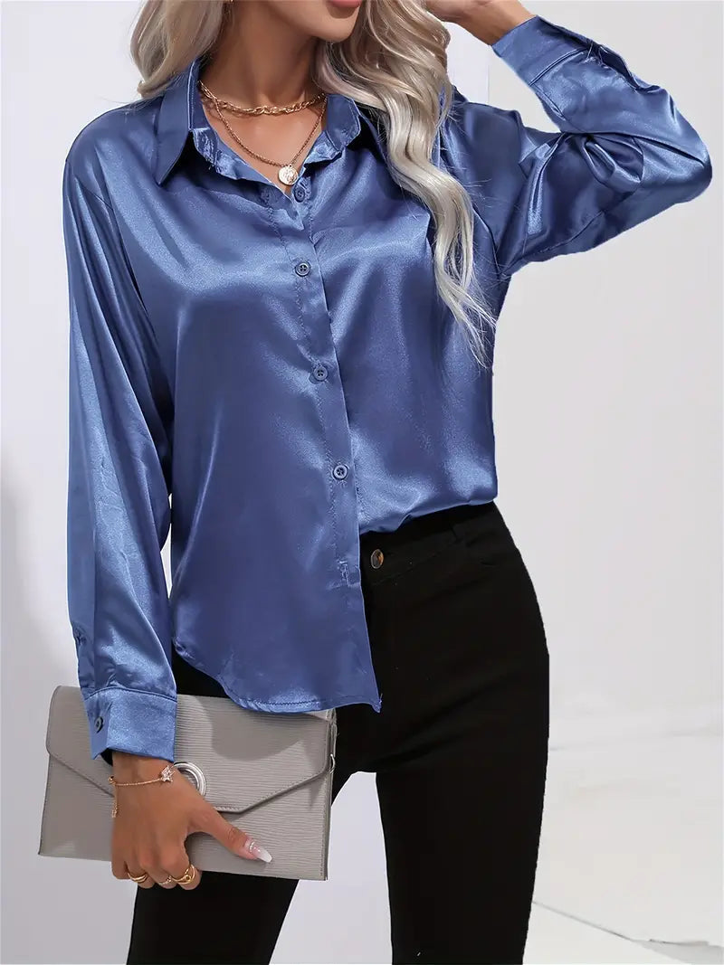 Women's Elegant Satin Blouse for Women