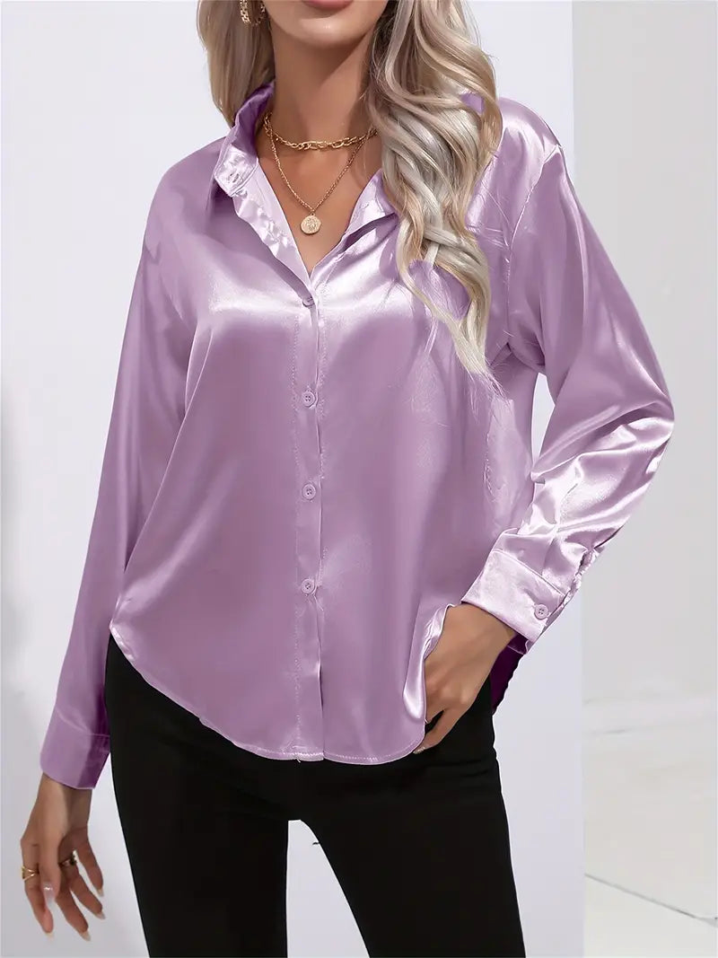 Women's Elegant Satin Blouse for Women