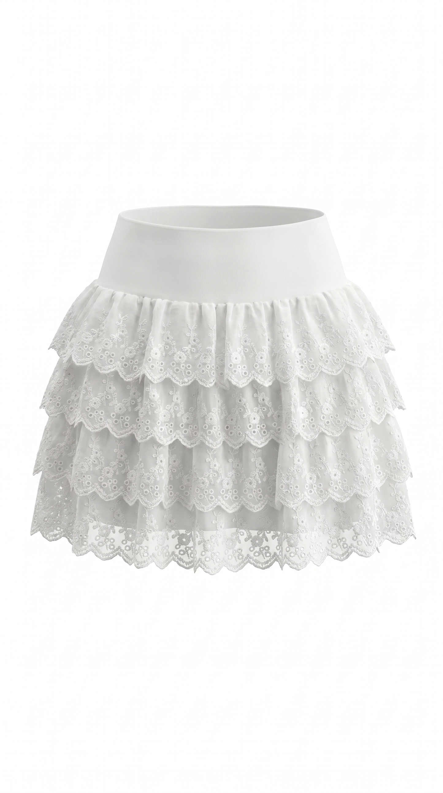 Women's Eyelet Embroidery Mini Skirt