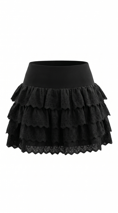 Women's Eyelet Embroidery Mini Skirt
