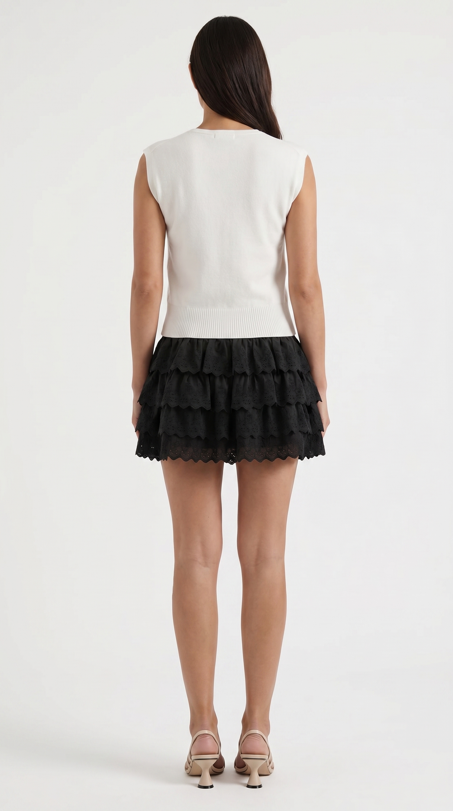 Women's Eyelet Embroidery Mini Skirt