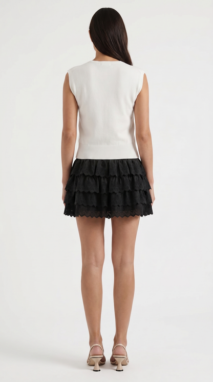 Women's Eyelet Embroidery Mini Skirt