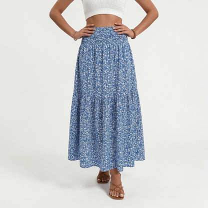 Women's Floral Midi Skirt with Flowing Silhouette