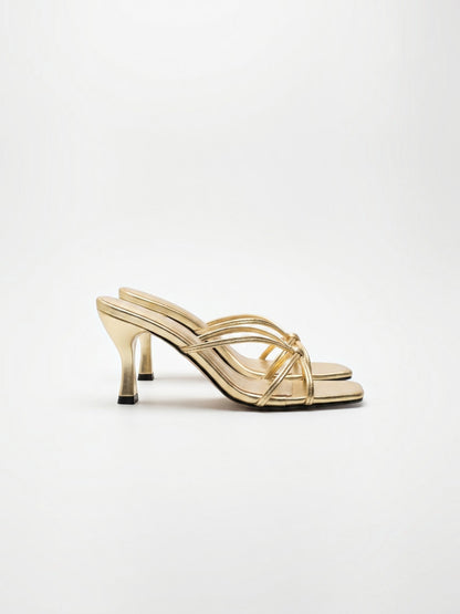 Women's Heel Sandals with Cross Over Straps